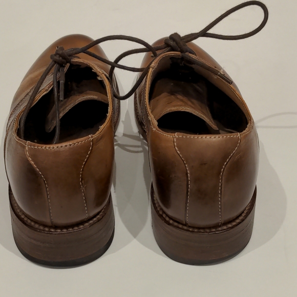 Brown distressed leather oxfords w/ goodyear welt handmade by cobbler men US 9 - Picture 5 of 12